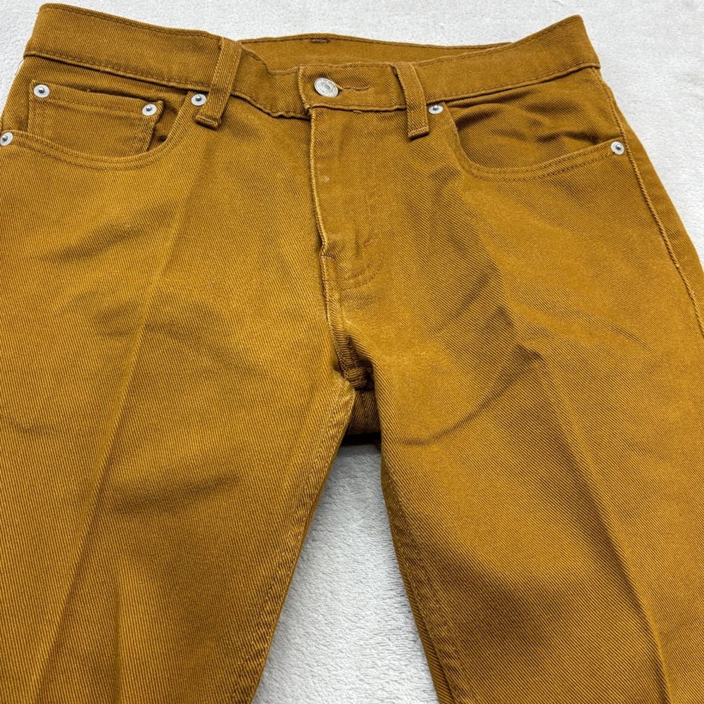 Levi 511 Slim Fit Pants Mens 29x30 Gold Mustard Yellow Cotton Blend Preppy Denim